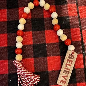 Farmhouse style wood Christmas beads